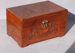 Antieke houten kist met gravures, Antiek en Kunst, Ophalen of Verzenden