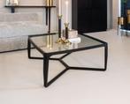 Richmond Interiors Salontafel Montfort glazen blad, Huis en Inrichting, Tafels | Salontafels, Ophalen, 100 tot 150 cm, 50 tot 100 cm