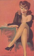 357/ A mutoscope card, pin-up, a sweet job,  Moran, Verzamelen, Ansichtkaarten | Themakaarten, Ophalen of Verzenden, 1980 tot heden