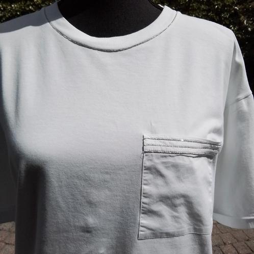 Wit Tshirt Peserico mt. It. 44 = 38/40, Kleding | Dames, T-shirts, Zo goed als nieuw, Maat 38/40 (M), Wit, Korte mouw, Verzenden