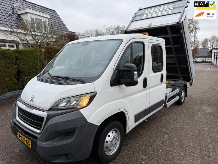 Peugeot Boxer 335 2.0 BlueHDI L3 DC 7-PERS. OPEN LAABAK KIPP, Auto's, Peugeot, Bedrijf, Te koop, Boxer, ABS, Airconditioning, Bluetooth