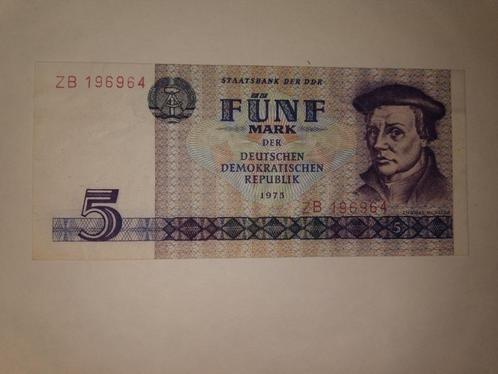Bankbiljet van 5 Oost-Duitse marken, Postzegels en Munten, Bankbiljetten | Europa | Niet-Eurobiljetten, Los biljet, Duitsland