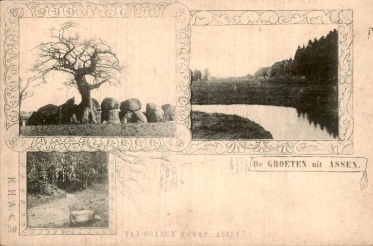 De groeten uit Assen, Verzamelen, Ansichtkaarten | Nederland, Gelopen, Drenthe, Voor 1920, Ophalen of Verzenden