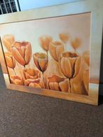 Tulpen schilderij 92x72 cm, Ophalen of Verzenden, Zo goed als nieuw, Schilderij, 75 cm of meer