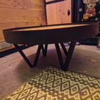 Woood Salontafel Mango Hout met Metalen Rand, Huis en Inrichting, Ophalen, 50 tot 100 cm, Rond, 50 tot 100 cm
