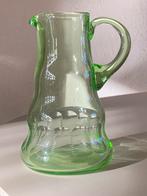 Vintage Annagroen glas gedeeltelijk geslepen schenkkan, Antiek en Kunst, Antiek | Glas en Kristal, Verzenden