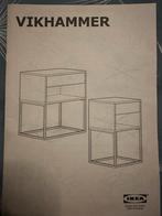 2x Zwart IKEA Vikhammer nachtkastje, Huis en Inrichting, Slaapkamer | Nachtkastjes, Gebruikt, Minder dan 45 cm, Metaal of Aluminium