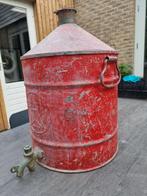 Antiek olievat met kraan Texaco, Tuin en Terras, Ophalen of Verzenden, Gebruikt