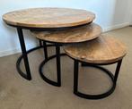 salontafel (set van 3), Huis en Inrichting, Tafels | Salontafels, Gebruikt, 100 tot 150 cm, Rond, 50 tot 100 cm