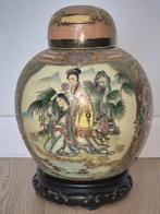 Japanse satsuma Gemberpot met Aziatische Voorstelling, Ophalen