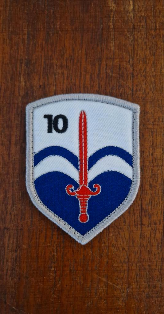 Patch Nationale Reserve 10 Bewaken en Beveiligen, Verzamelen, Militaria | Algemeen, Landmacht, Embleem of Badge, Nederland, Ophalen of Verzenden