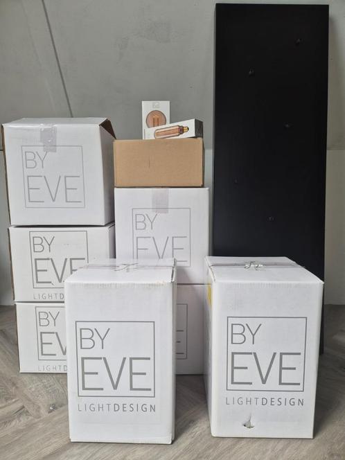 By Eve Hanglamp 7 lichts, Huis en Inrichting, Lampen | Hanglampen, Nieuw, 75 cm of meer, Glas, Hout, Ophalen