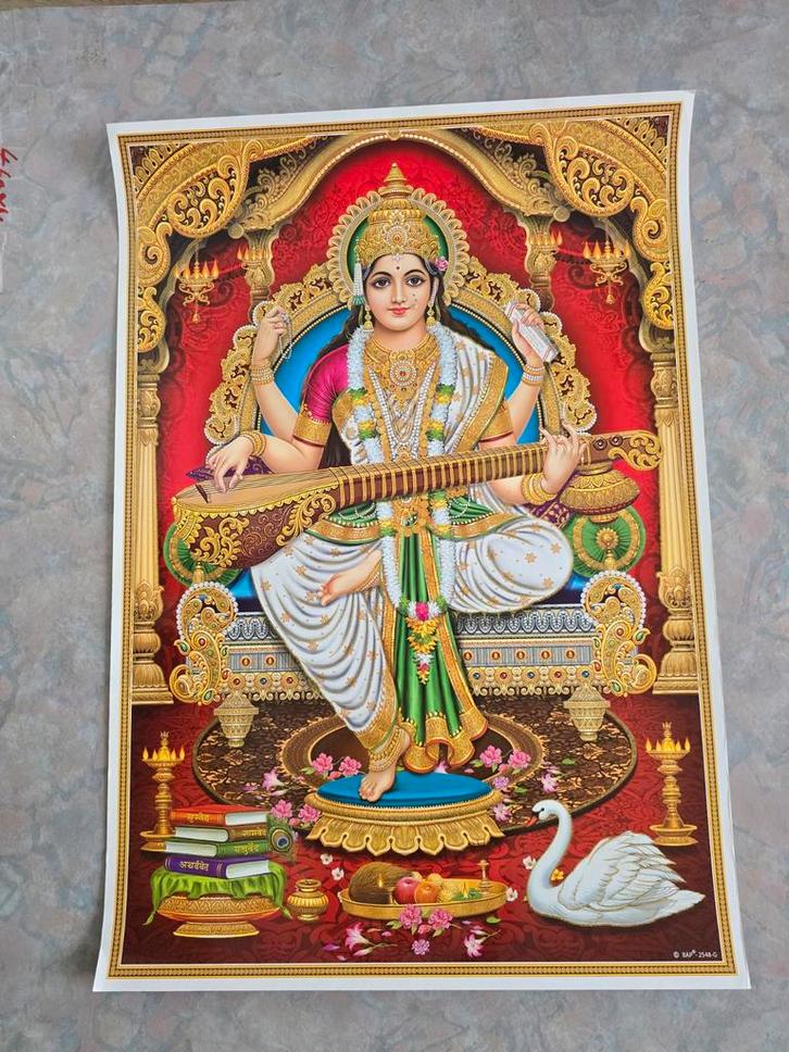 Sarasvati Poster GROOT, Verzamelen, Posters, Nieuw, Overige onderwerpen, Deurposter of groter, Rechthoekig Staand, Ophalen of Verzenden
