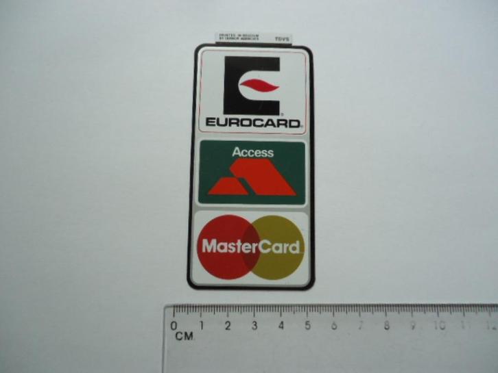 sticker oud EUROCARD Mastercard creditcard dealer winkel, Verzamelen, Stickers, Zo goed als nieuw, Bedrijf of Vereniging, Verzenden