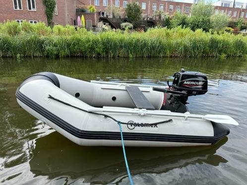Te koop Rubberboot Talamex QLS 230 met 4PK Mercury, Watersport en Boten, Rubberboten, Gebruikt, Overige merken, Hout, Minder dan 70 pk
