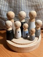 Pegdolls houten poppetjes peg doll kraamcadeau baby familie, Nieuw, Ophalen of Verzenden, Kraamcadeau