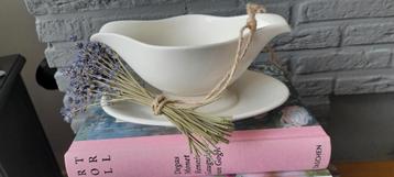 Oude brocante aardewerk jus kom # saus kom met schotel beschikbaar voor biedingen
