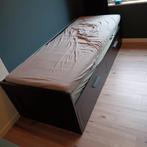 Bedbank Brimnes bruinzwart Ikea 205x86x58, Ophalen, Tweepersoons, Zo goed als nieuw, 80 cm