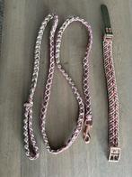 Paracord honden halsband & 2 meter lijn roze groen •zgan•, Ophalen of Verzenden, Zo goed als nieuw