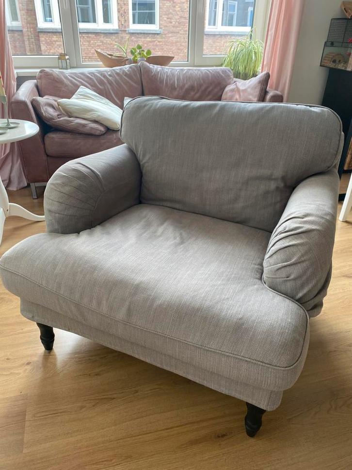 IKEA STOCKSUND fauteuil–lichtgrijs–comfortabele lounge-stoel, Huis en Inrichting, Fauteuils, Zo goed als nieuw, 50 tot 75 cm, 75 tot 100 cm