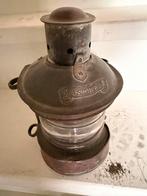 Antieke Koperen Masttop Licht Olielamp, Ophalen of Verzenden