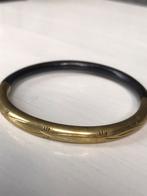Armband vintage messing hoorn bewerkt bangle etnisch, Ophalen of Verzenden, Gebruikt, Goud