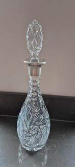 Vintage kristallen karaf met zilveren hals, Ophalen of Verzenden