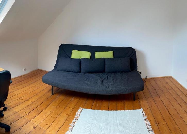 3-zits slaapbank, bed 140x200, Huis en Inrichting, Slaapkamer | Slaapbanken, Gebruikt, 140 cm, 200 cm, Tweepersoons, Zwart, Ophalen