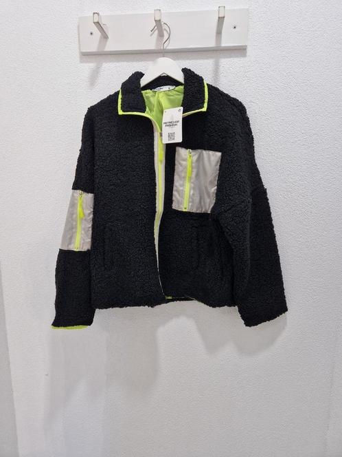 neon fleece teddy jas, Kleding | Dames, Jasjes, Kostuums en Pakken, Nieuw, Maat 46/48 (XL) of groter, Zwart, Ophalen of Verzenden