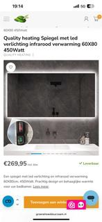 Spiegel 450W led verlichting + infrarood verwarming 60x 80cm, Huis en Inrichting, Woonaccessoires | Spiegels, Nieuw, Ophalen of Verzenden
