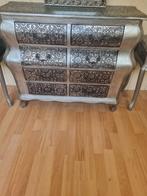 commode barok stijl zilverkleurig, Huis en Inrichting, Ophalen, 100 tot 150 cm, Zo goed als nieuw, 3 of 4 laden