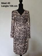 Stijlvolle zebra print jurk nude beige zwart 40 omslag jurk, Kleding | Dames, Jurken, Maat 38/40 (M), Ophalen of Verzenden, Zo goed als nieuw