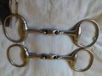 2 bitten zilver RVS bustrens dubbelgebroken 13,5, Dieren en Toebehoren, Paarden en Pony's | Hoofdstellen en Tuigage, Ophalen of Verzenden