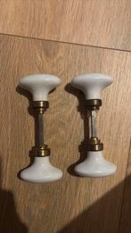 Porselein deurkruk antiek vintage creme koper/goud, Antiek en Kunst, Ophalen of Verzenden