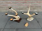 Geweikandelaar.gewei.edelhert.damhert.geweien.waxinelichtjes, Huis en Inrichting, Woonaccessoires | Kandelaars en Kaarsen, Ophalen of Verzenden