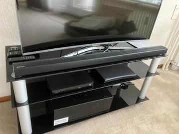 Heel mooi TV- meubel van glas en aluminium  beschikbaar voor biedingen