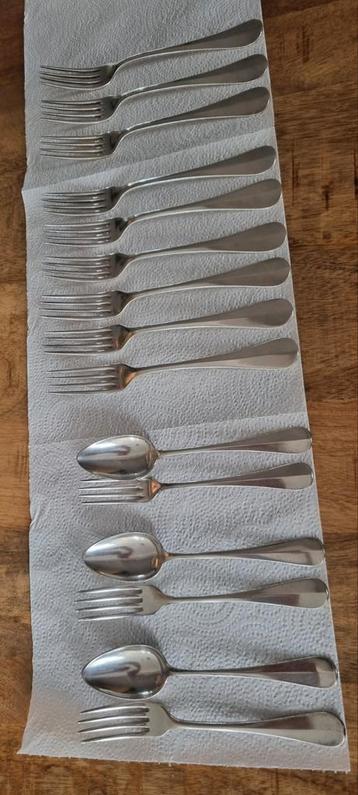 Antiek Christofle 21 delig Bestek verzilverd baguette vorken beschikbaar voor biedingen