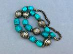 Berber Ketting Zilveren Tagmoet Kralen en Turquoise, Ophalen of Verzenden, Zilver, Ketting