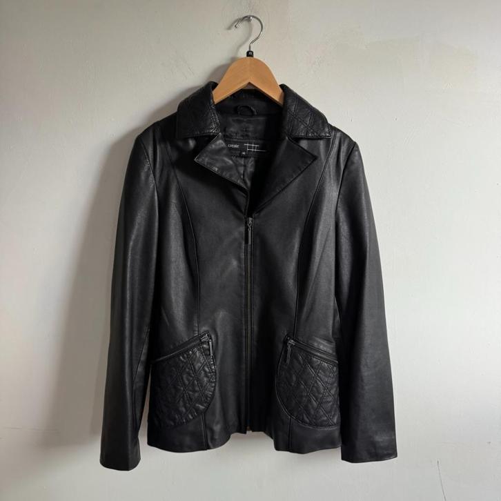 Prachtige Vintage Leren Dames Biker Style Jack maat 40, Kleding | Dames, Jassen | Winter, Zo goed als nieuw, Maat 38/40 (M), Zwart