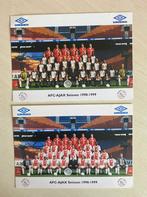 2 Elftalkaarten / elftalfoto’s Ajax 1998/1999 thuis en uit, Ophalen of Verzenden, Ajax