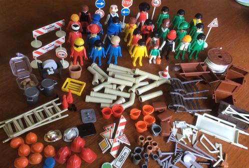 Vintage Playmobil Geobra 1974 wegwerkers en meer., Kinderen en Baby's, Speelgoed | Playmobil, Gebruikt, Complete set, Ophalen of Verzenden