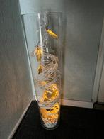 Glazen Vaas met deoratie en verlichting, Ophalen, Overige kleuren, 50 tot 75 cm, Glas