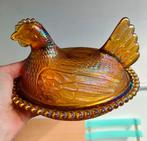 Glazen Kip Haan iriserend glas , indiana glas carnival glaze, Antiek en Kunst, Verzenden