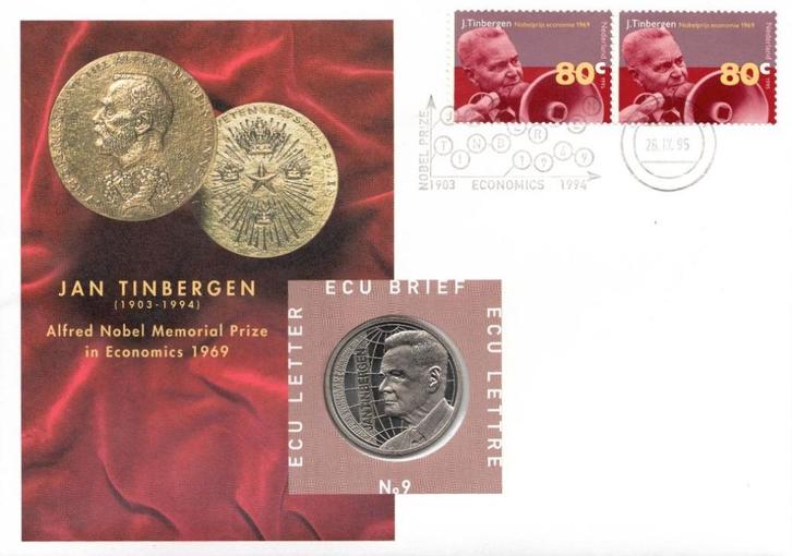 Nederland ECU brief nr 9 Nobelprijs 1995, Postzegels en Munten, Brieven en Enveloppen | Nederland, Brief, Ophalen of Verzenden