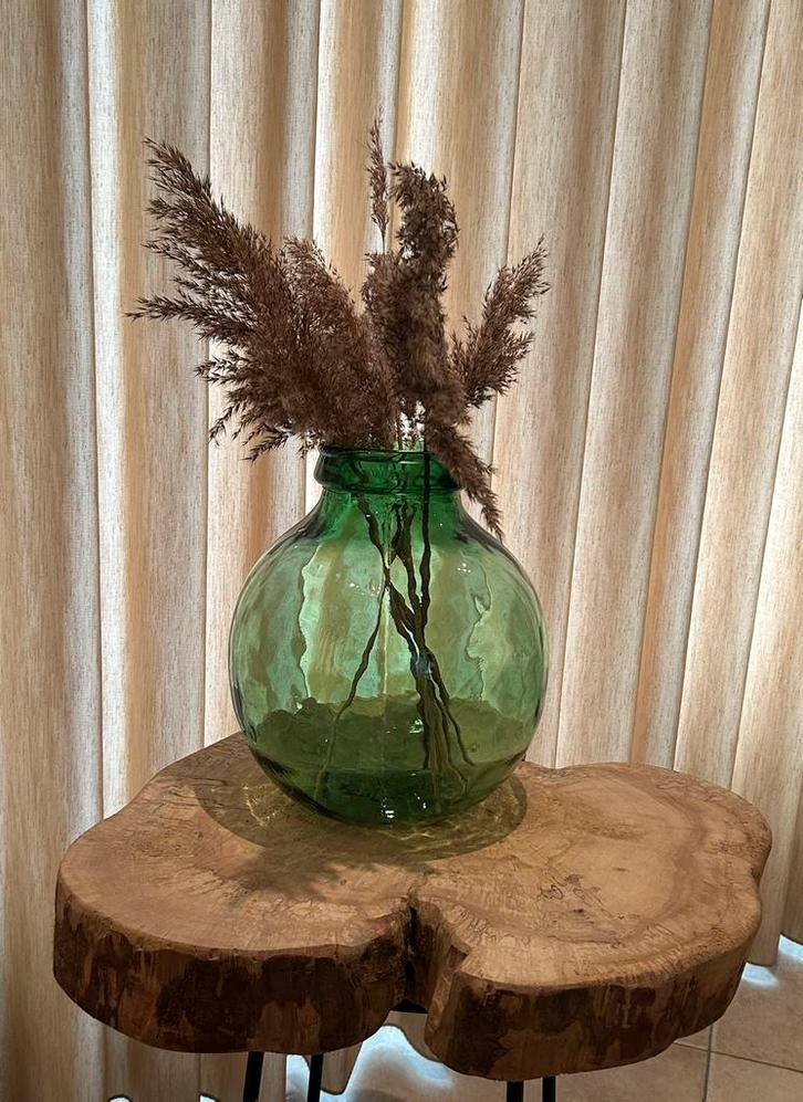 Vintage groene glas Viresa vaas, Huis en Inrichting, Woonaccessoires | Vazen, Zo goed als nieuw, Groen, Glas, Ophalen of Verzenden