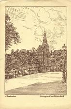 Amsterdam, Raamgracht met Zuiderkerk - tekening - ongelopen, Ophalen of Verzenden, 1920 tot 1940, Ongelopen, Utrecht