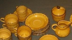 vintage Pagnossin, kop & schotels, melkkannetje, suikerpotje, Huis en Inrichting, Keuken | Servies, Zo goed als nieuw, Overige typen