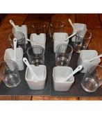 Amuse set leisteen dessert set 16 stuks, Huis en Inrichting, Keuken | Servies, Ophalen of Verzenden, Zo goed als nieuw, Glas, Overige stijlen
