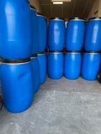 Regenton blauw kunststof 210 liter met klemdeksel voerton, Tuin en Terras, Kunststof, 150 liter of meer, Zo goed als nieuw, Ophalen