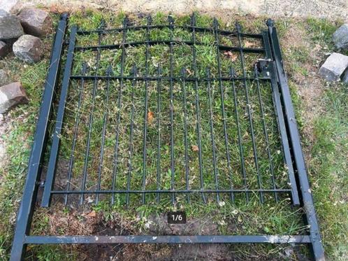 Stijlvolle IJzeren Tuinpoort – Donkerblauw/Antraciet, Tuin en Terras, Tuinpoorten, Gebruikt, Draaipoort, IJzer, 100 tot 150 cm